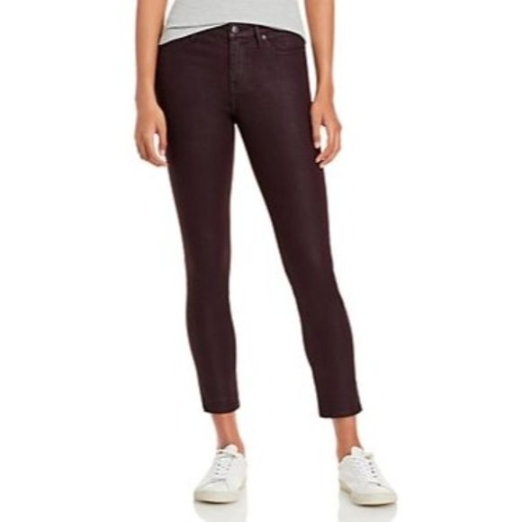 AQUA Jackie Denim High Rise Skinny Jeans in Burgundy - NWT - Picture 1 of 3